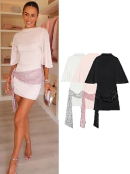 TFMLN Women Sequin Patchwork Dress Elegant Wide Sleeve Backless Mini Dresses New Fashion Evening Party Slim Lady Outfits