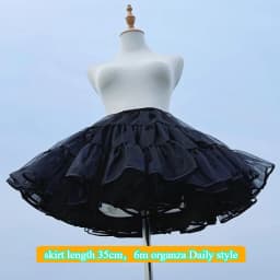 Lolita Boneless Crinoline Petticoat Black Ultra Poof Soft Mesh Short Skirt Flight Heaven Underskirt for Kawaii Style 25-45cm