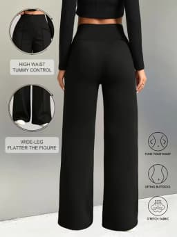 Women High Waist Wide Leg Sweatpants Spring Summer Solid Loose Straight Casual Jogger Lounge Long Pants