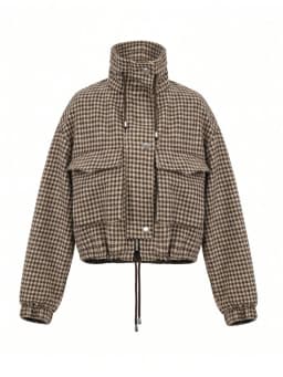 Fall/Winter 2026 New Arrivals: Women's Spring/Fall Casual Houndstooth Cropped Jacket—Fashionable Street Style