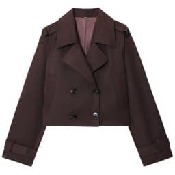 HXAO Women's Windbreaker Autumn Chocolate Brown Cropped Trench Coat Oversized Long Sleeve Coats Double-Breasted Jacket Outerwear