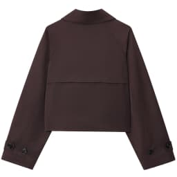 HXAO Women's Windbreaker Autumn Chocolate Brown Cropped Trench Coat Oversized Long Sleeve Coats Double-Breasted Jacket Outerwear