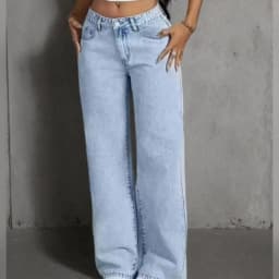Jeans For Woman Y2k Clothes Light Blue Wide Leg Denim Pants Loose Fashion Simple Stretch Free Four Seasons Popular Casual