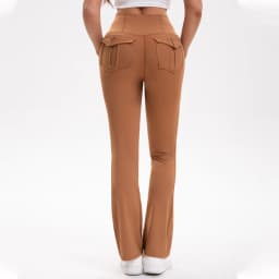 Women's High Waisted Flared Yoga Pants with Pockets Tummy Control Bootcut Leggings for Gym Fitness Casual Wear