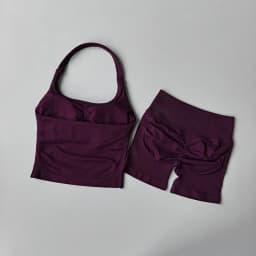 Women's Neck Hanging Sports Bra Set Beautiful Back Yoga Suit Two-Piece Vest High Waist Hip Lifting Fitness Gym Set Shorts Sets