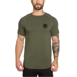 Summer Men Short Sleeve Cotton Breathable Crew Neck Gym Workout Muscle Slim Fit Fitness Bodybuilding Casual Pumping Iron -shirt