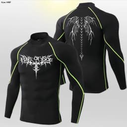 Y2K Men's Workout Compression Shirt Turtleneck Long Sleeve Hight Neck Rash Guard Gym Base Layer Athletic Gear Sports Shirts Men