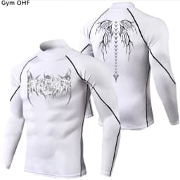 Y2K Men's Workout Compression Shirt Turtleneck Long Sleeve Hight Neck Rash Guard Gym Base Layer Athletic Gear Sports Shirts Men