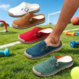 Men's Spring and Autumn Outdoor Casual Baotou Shoes Non Slip Slippers Fashion Soft Soled Women's Sandals Suede Leather Slippers