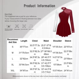 Women Figure Skating Performance Costume Ballet Gymnastics Lyrical Dance Dancewear Long Sleeve Rhinestone Mesh Leotard Dress