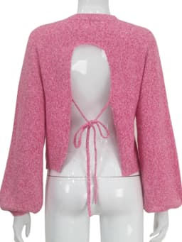 Tossy Lace-Up Backless Sweater Pullover For Women Sexy Long Sleeve Fashion Turtleneck Loose Bandage High Street Camisola Top