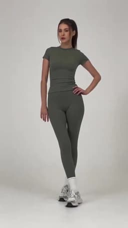 Women's Sports Yoga Set Seamless Knitted Fitness Gym Clothes Sportswear Short Sleeve Crop Top Tracksuits Gym Short Leggings
