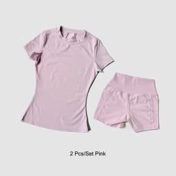 Women's Sports Yoga Set Seamless Knitted Fitness Gym Clothes Sportswear Short Sleeve Crop Top Tracksuits Gym Short Leggings