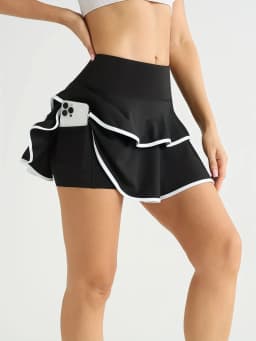 Women High Waist Color Block Skort With Inner Pockets Tennis Pleated Skirts Inner Pocket Quick Dry Sportawear