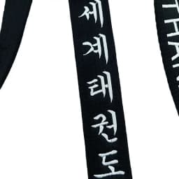 World Taekwondo Korean Black Belts Embroidery Golden Width 5cm Unisex Adult Club Instructor Polyester Belt Customized Name Dan