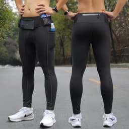 Mens Compression Running Pants Cycling Long Leggings Outdoor Sports Basketball Fitness Guys Gym Riding Hiking Tights 6 Pockets