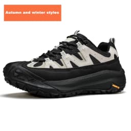 HUMTTO Breathable Trekking Shoes Outdoor Men's Sports Shoes Non-slip Hiking Boots for Men Leather Safety Walking Sneakers Man