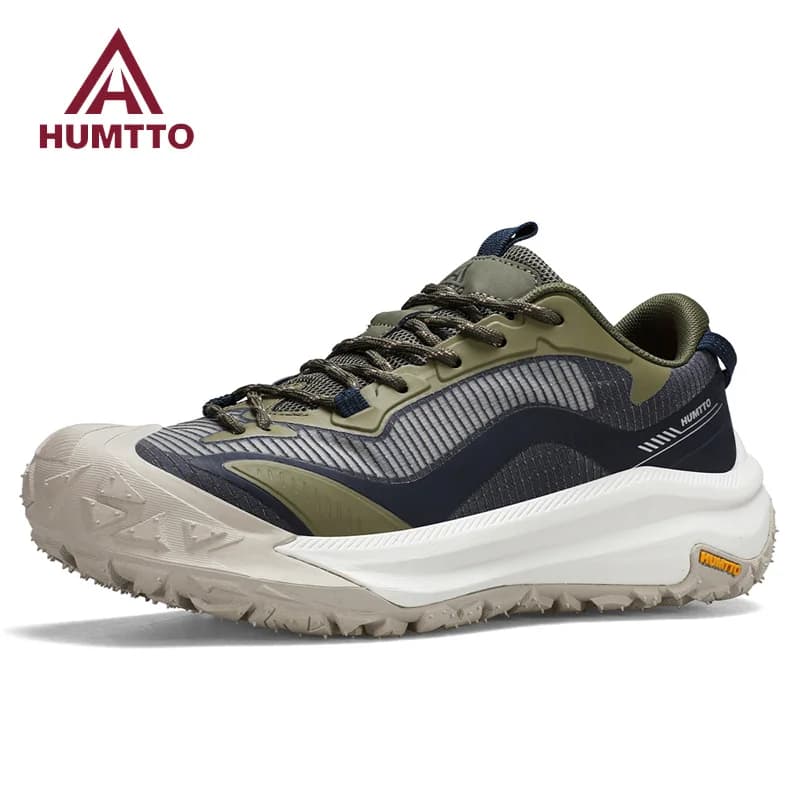 HUMTTO Breathable Trekking Shoes Outdoor Men's Sports Shoes Non-slip Hiking Boots for Men Leather Safety Walking Sneakers Man