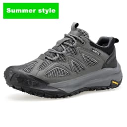 HUMTTO Breathable Trekking Shoes Outdoor Men's Sports Shoes Non-slip Hiking Boots for Men Leather Safety Walking Sneakers Man