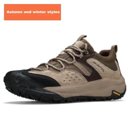 HUMTTO Breathable Trekking Shoes Outdoor Men's Sports Shoes Non-slip Hiking Boots for Men Leather Safety Walking Sneakers Man