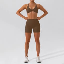 Hearuisavy Summer 2PCS Long Sleeve Gym Set Women Yoga Clothes Quick-Drying Sportswear Running Leggings Workout Sports Crop Top