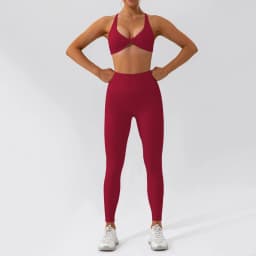 Hearuisavy Summer 2PCS Long Sleeve Gym Set Women Yoga Clothes Quick-Drying Sportswear Running Leggings Workout Sports Crop Top