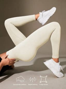 Women's High Waisted Ribbed Yoga Pants - Solid Color Stretchy Tummy Control Workout Leggings for Fitness Gym Lounge & Daily Wear