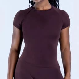No Logo Short Sleeve Yoga Top Round Neck Seamless Gym Shirt for Woman High Stretch Sports Running T Shirts Workout Clothes