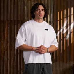 Oversized Boxy Fit Dropped Shoulders Running T-shirts Mens Cotton Heavyweight Half Sleeve Sports T Shirts Casual Gym Clothing