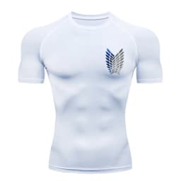 Anime Attack Compression Tshirt Men Fitness Tight Long Sleeve Sport T shirt Training Jogging Shirts Gym Sportswear Quick Dry