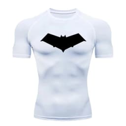 Bat Print Men's Compression T-Shirt Quick Dry Gym Workout Top | Summer Fitness Rashguard for Running & MMA ZY0037