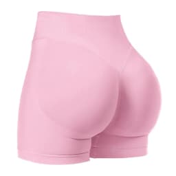 Gym Shorts Women Fitness Sports Biker Shorts 4.5" Low Ribbed Band Yoga Shorts Workout Scrunch Butt Seamless Leggings
