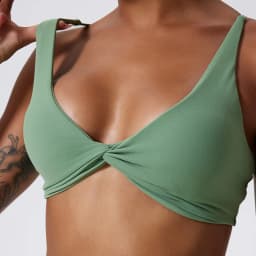 Hearuisavy Summer Sports Bra Shockproof Push Up Gym Top Women Quick-Dry Yoga Clothes Pleated Design Brassiere Workout Crop Top