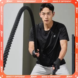 Xtep Short Sleeve Knitted Shirt For Men Summer Sweat-Absorbing Men's T-shirt Training Comfortable Outdoor Tops 876229010108