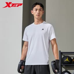 Xtep Short Sleeve Knitted Shirt For Men Summer Sweat-Absorbing Men's T-shirt Training Comfortable Outdoor Tops 876229010108
