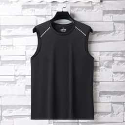Summer Ice Silk Breathable and Sweat-absorbing Quick Drying Men's Sleeveless T-shirt Soft and Comfortable Men's Top
