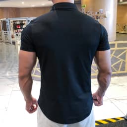 Mens Training Fitness Polo Shirts 2026 Quick Dry Basketball Short Sleeve Male Running Jogging T Stand collar Workout Gym Tees