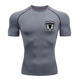 Bull Print Compression Shirts for Men Athletic Quick Dry Tshirt Tees Tops Summer Short Sleeve Rash Guard Gym Workout Undershirts