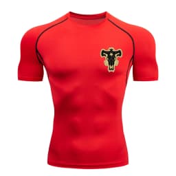 Bull Print Compression Shirts for Men Athletic Quick Dry Tshirt Tees Tops Summer Short Sleeve Rash Guard Gym Workout Undershirts