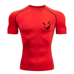 Bull Print Compression Shirts for Men Athletic Quick Dry Tshirt Tees Tops Summer Short Sleeve Rash Guard Gym Workout Undershirts