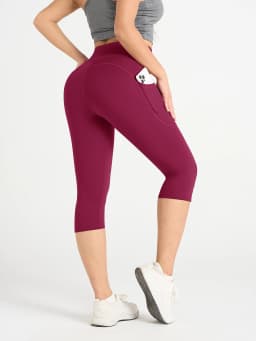 Women High Waisted Capri Leggings with Pockets Tummy Control Yoga Pockets for Women Yoga Pants Workout Capri Pants Leggings