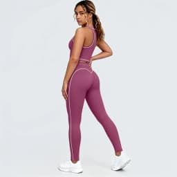 Hamidou New Yoga Set for Woman's Slim Casual Sexy I-shaped Vest with Chest Pad High Waisted Push Up Fitness Pants Woman Yoga Set