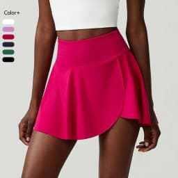 Women Summer Tennis Skirt Solid Color High Waist Pocket Running Skirt Breathable Quick Dry Gym Shorts Female Golf Sportswear