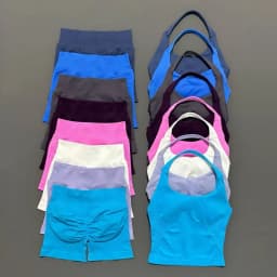 2 Pieces Shorts Yoga Set Women Backless Halter Tops High Waist Seamless Shorts Gym Suit Fitness Sportswear Workout Sets