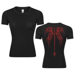 Graphic Print Compression Shirt for Women Summer Athletic Short Sleeve Baselayers Tops Gym Workout Running Quick Dry T-Shirts