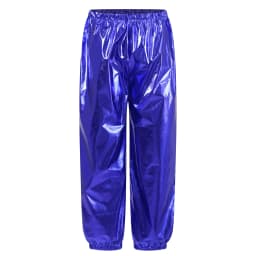 Kids Boys Girls Metallic Harem Pants Jazz Dance Costumes Elastic Waistband Shiny Trousers for Modern Hip Hop Street Dancewear