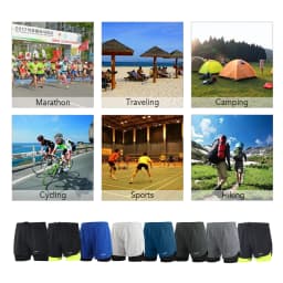 Lixada Men's 2-in-1 Running Shorts Quick Drying Breathable Active Training Exercise Jogging Cycling Shorts with Longer Liner
