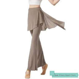 Women Yoga Pants Mesh Hip Cover Modern Dance Flare Leg Practice Pants Breathable Skin Friendly Classical Dancing Trouser Fitness