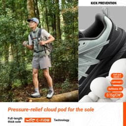 361 Degrees Shanxu Men Outdoor Hiking Shoes Soft Lightweight Breathable Wear-resistant Rubber Anti-slip Male Sneakers 672623302