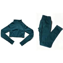 Impact Crop Zippy+Leggings Female Breathable Quick Dry Sportswear 2 Pces Fitness Yoga Set Women Solid Color Gym Running Suit